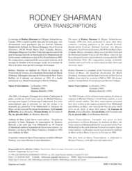 Opera Transcriptions Sheet Music by Rodney Sharman