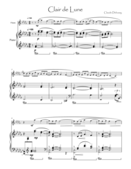 Debussy Clair de lune for flute & piano Sheet Music by Claude Debussy
