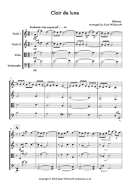 Debussy - Clair de lune - String Quartet Sheet Music by Claude Debussy