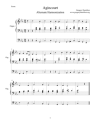 Agincourt Alternate Harmonization for Organ Sheet Music by Gregory Hamilton