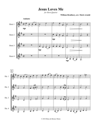 Jesus Loves Me - Horn Quartet Sheet Music by William B. Bradbury