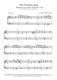The Christmas Song (Chestnuts Roasting On An Open Fire) - Easy + Intermediate Piano Version in C Key (With Chords) Sheet Music by Frank Sinatra