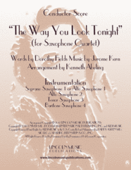 The Way You Look Tonight (for Saxophone Quartet SATB or AATB) Sheet Music by Jerome Kern