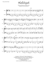Hallelujah by Leonard Cohen for Viola and Cello Duet Sheet Music by Leonard Cohen