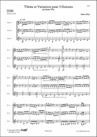 Theme & Variations for 3 Guitars Sheet Music by Didier Coll