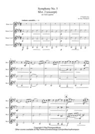 Tchaikovsky: Symphony No. 5 Op.64 Mvt.II Andante cantabile (extract) - horn quartet Sheet Music by Peter Ilyich Tchaikovsky
