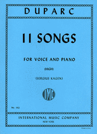 Eleven Songs for High Voice Sheet Music by Henri Duparc