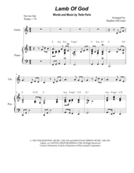 Lamb Of God (Duet for Violin and Cello) Sheet Music by Twila Paris