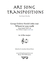Where'er you walk (A-flat major) Sheet Music by George Frideric Handel