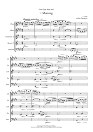 Grieg: Peer Gynt Suite no 1 Op.46 (Complete) - wind quintet Sheet Music by Edvard Grieg