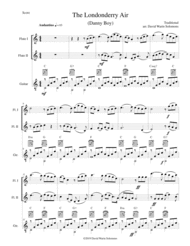 The Londonderry Air (Oh Danny Boy) for 2 flutes and guitar Sheet Music by Traditional