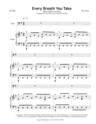 The Police: Every Breath You Take for Cello & Piano Sheet Music by The Police