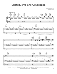 Bright Lights And Cityscapes Sheet Music by Sara Bareilles
