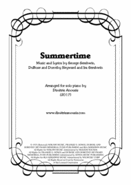 Summertime for solo piano Sheet Music by George Gershwin