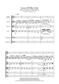 Love Of My Life for violin or flute solo and strings Sheet Music by Queen