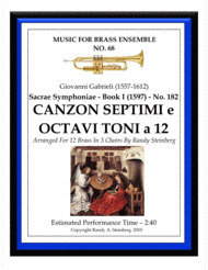 Canzon Septimi e Octavi Toni a 12 - No. 182 Sheet Music by Giovanni Gabrieli