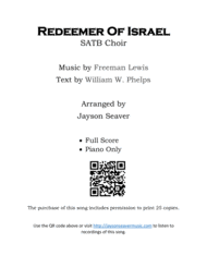 Redeemer Of Israel Sheet Music by Freeman Lewis