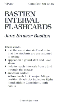 Bastien Interval Flashcards Sheet Music by Jane Smisor Bastien