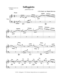 Solfeggietto (C.P.E. Bach) - pedal harp solo Sheet Music by Carl Philipp Emanuel Bach