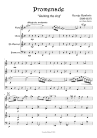 "Walking the dog" Woodwind Quartet "Promenade" George Gershwin Sheet Music by George Gershwin