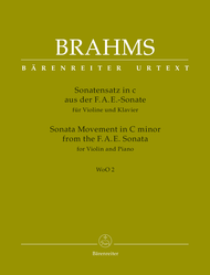 Sonata Movement from the F.A.E. Sonata for Violin and Piano C minor WoO 2 Sheet Music by Johannes Brahms