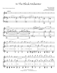 "In The Bleak Midwinter" - a contemporary setting for Violin and Piano Sheet Music by Gustav Holst