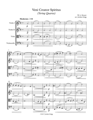 Veni Creator Spiritus (String Quartet) - Score and parts Sheet Music by Wolfgang Amadeus Mozart