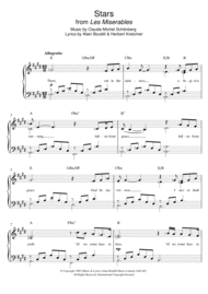 Stars (from Les Miserables) Sheet Music by Boublil and Schonberg