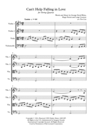 Can't Help Falling In Love - String Quartet Sheet Music by Michael Buble
