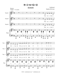 B-I-N-G-O (Canon) Sheet Music by Traditional