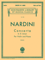 Violin Concerto In E Minor - Violin/Piano Sheet Music by Pietro Nardini