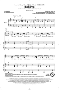 Believe (from Descendants) (arr. Audrey Snyder) Sheet Music by Shawn Mendes
