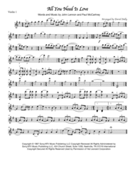 All You Need Is Love for String Quartet Sheet Music by The Beatles