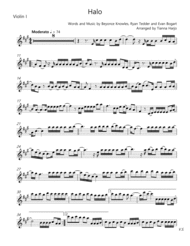 Halo - String Quartet Sheet Music by Beyonce
