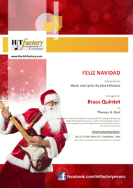 Feliz Navidad - Christmas Classic - Brass Quintet Sheet Music by Jose Feliciano