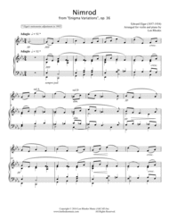 Nimrod - from 'Enigma Variations'; arranged for Violin and Piano Sheet Music by Edward Elgar
