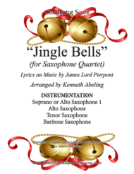 Jingle Bells (for Saxophone Quartet SATB or AATB) Sheet Music by Various