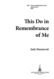This Do in Remembrance of Me Sheet Music by Judy Hunnicutt