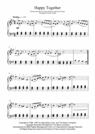 Happy Together - Easy Pop Piano Solo Sheet Music by The Turtles