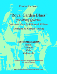 Royal Garden Blues (for String Quartet) Sheet Music by Williams