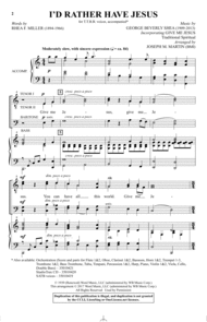 I'd Rather Have Jesus Sheet Music by George Beverly Shea