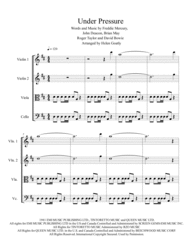 Under Pressure by Queen and David Bowie. Arranged for String Quartet. Sheet Music by Queen and David Bowie