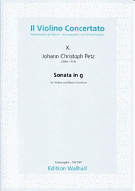 Sonata in g Sheet Music by Johann Christoph Petz