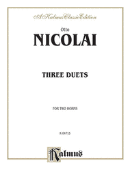 Three Duets Sheet Music by Otto Nicolai