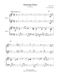 Amazing Grace - for piano duet Sheet Music by John Newton