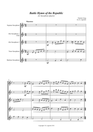 Battle Hymn of the Republic - a Jazz Arrangement - for Saxophone Quartet Sheet Music by Spiritual