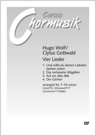 Vier Lieder (arr Gottwald) Sheet Music by Hugo Wolf