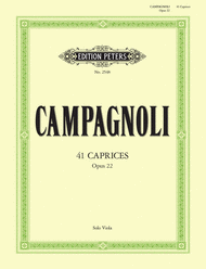 41 Caprices Op. 22 for Solo Viola Sheet Music by Bartolommeo Campagnoli