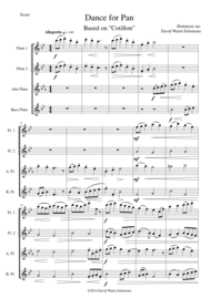 Dance for Pan (Cotillion) for flute quartet Sheet Music by Jean Hotteterre