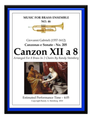Canzon XII a 8 - No. 205 Sheet Music by Giovanni Gabrieli